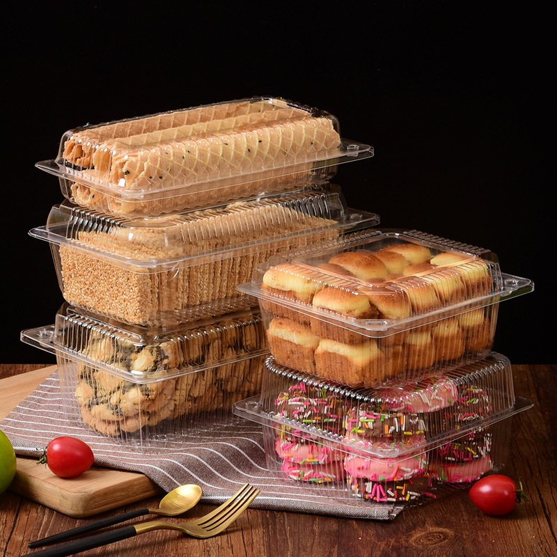 一次性无孔水果糕点盒子包装打包透明塑料食品烤鸭草莓桃酥盒带盖